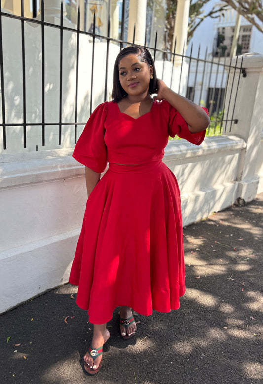 Red linen set (please allow 7-10 days for completion of order)