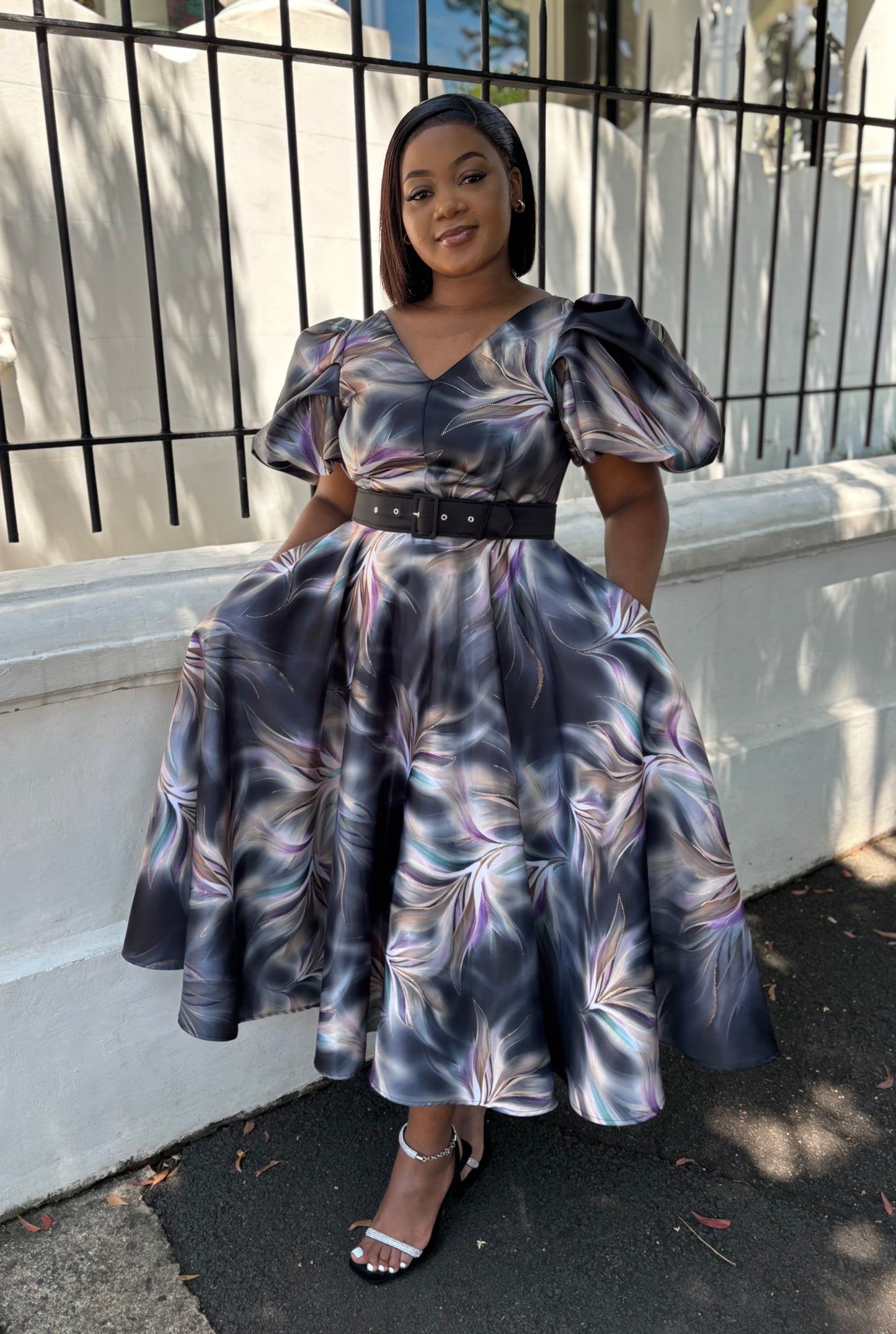 Usanele dress with belt (please allow 7-10 days for completion of order)