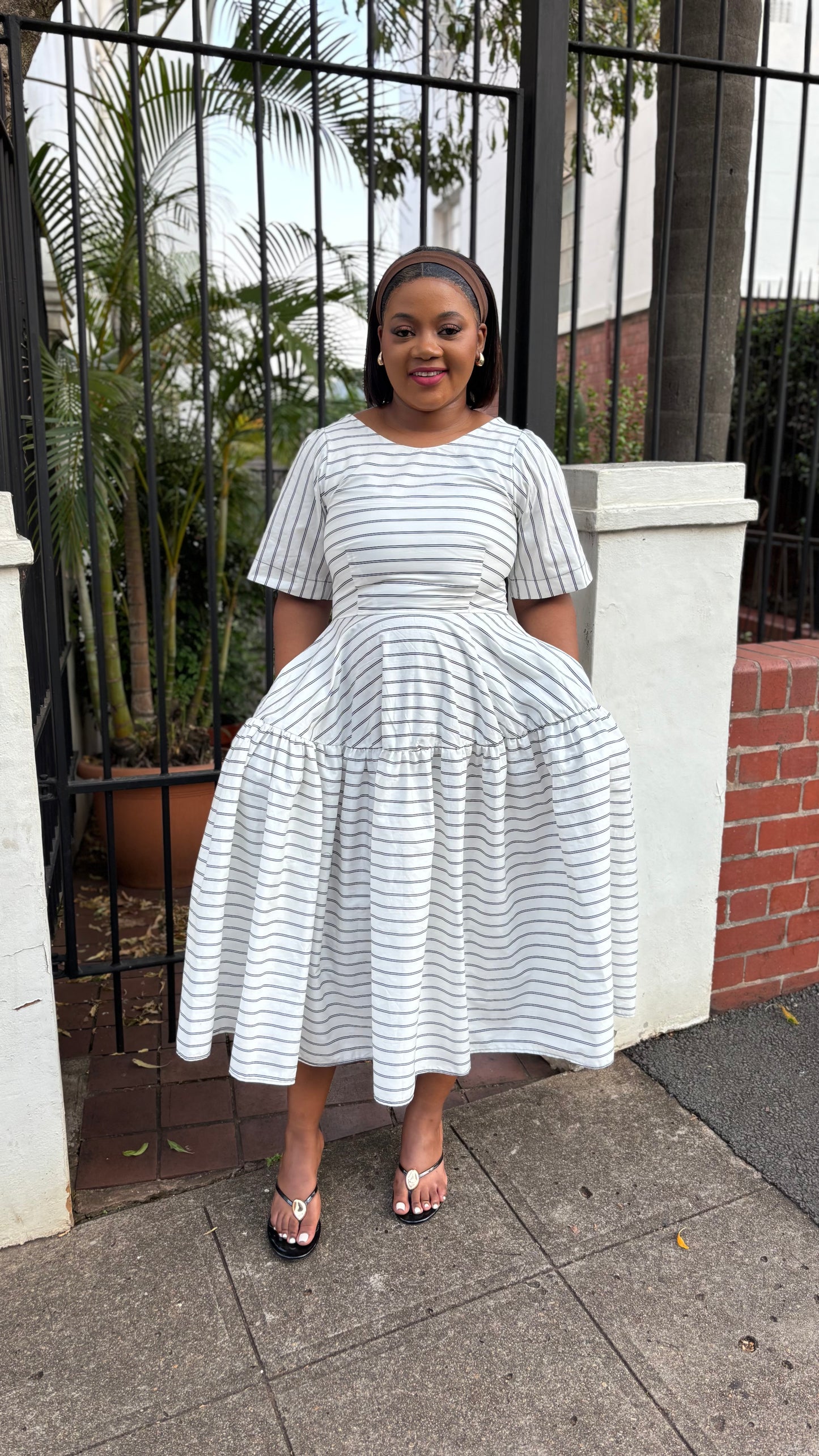 Striped cotton dress (please allow 7-10 days for completion of order)