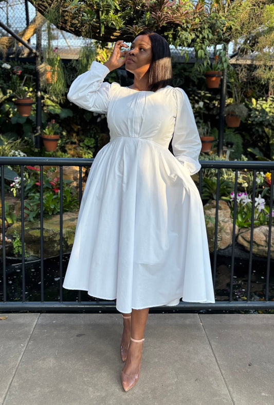 White cotton dress (please allow 7-10 days for completion of order)