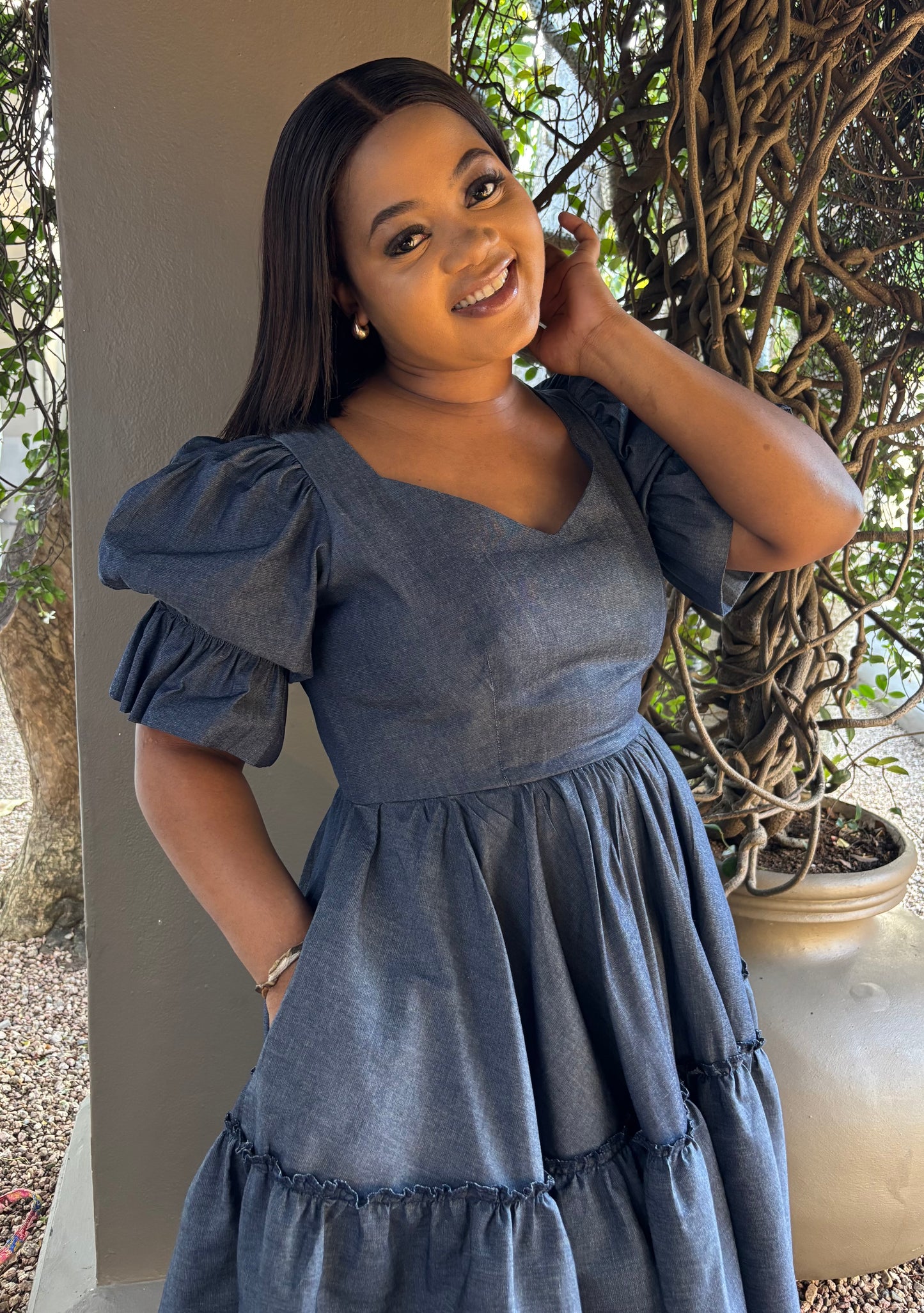 Sduduzo denim dress (please allow 7-10 days for completion of order)