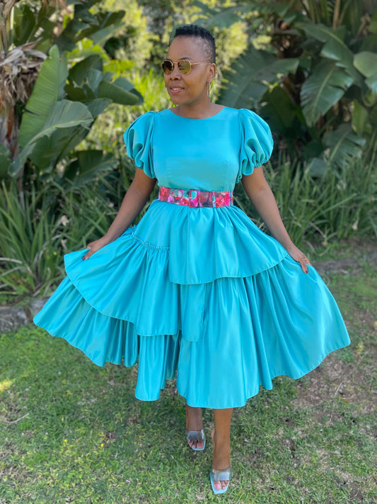 Ntulikazi duchess dress incl belt (allow 3-5 days for completion of order)