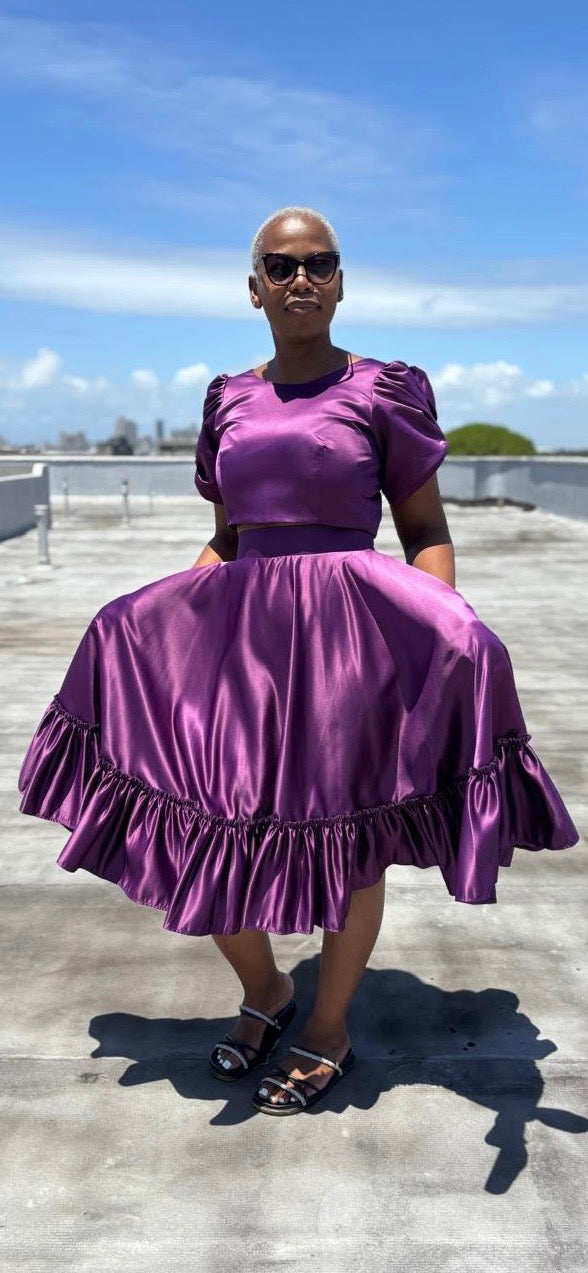 Purple duchess skirt (available immediately)