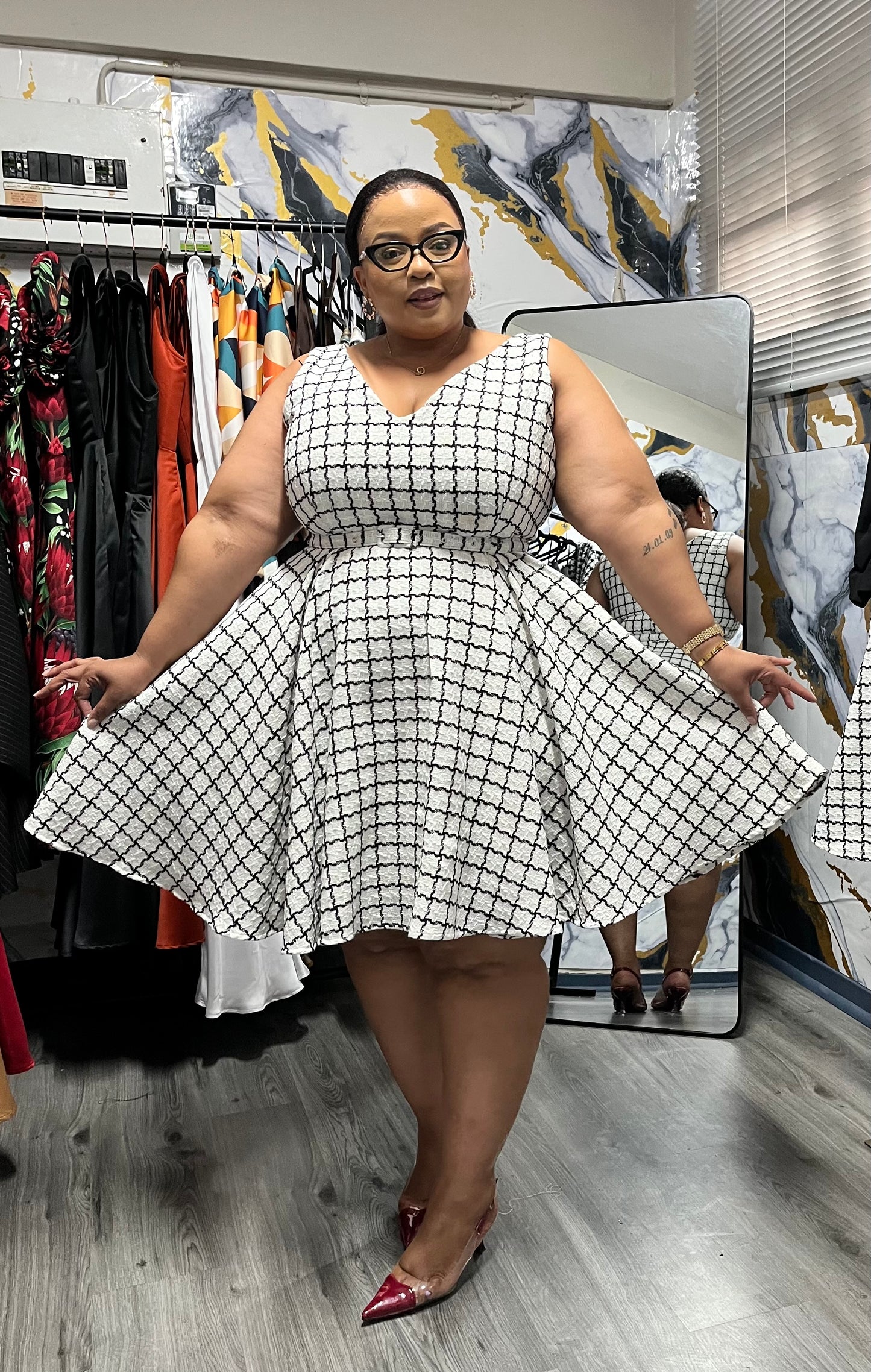 Boucle mini dress