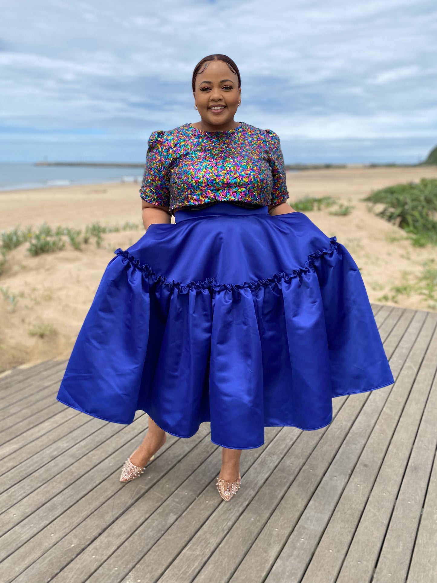 Royal blue duchess skirt (allow 3-5 days for completion of order)