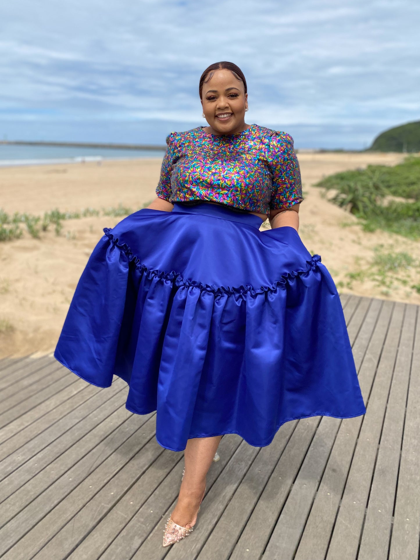 Royal blue duchess skirt (allow 3-5 days for completion of order)