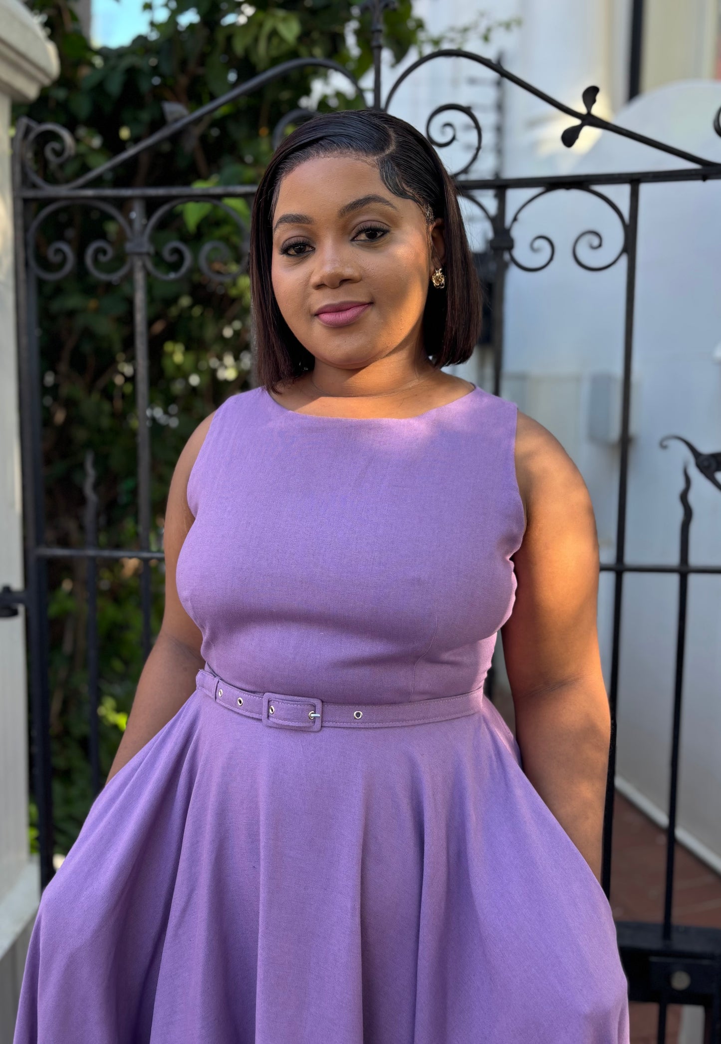 Zesizwe linen dress with belt (please allow 7-10 days for completion of order)