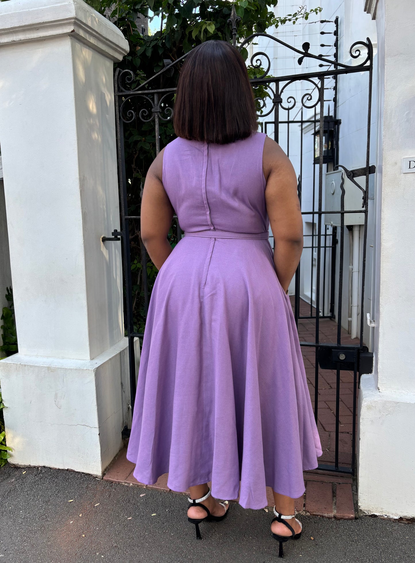 Zesizwe linen dress with belt (please allow 7-10 days for completion of order)