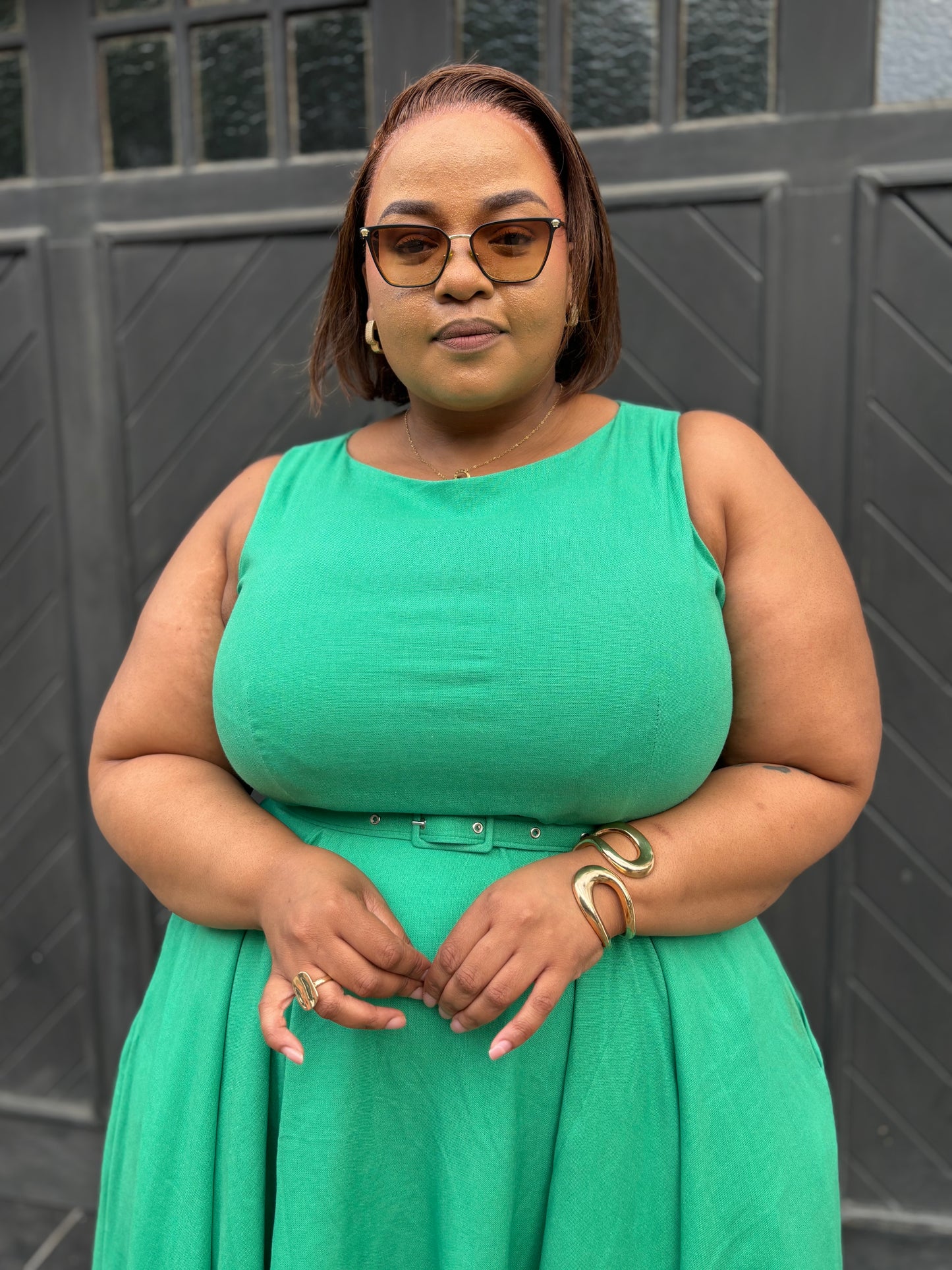 Zesizwe linen dress with belt (please allow 7-10 days for completion of order)