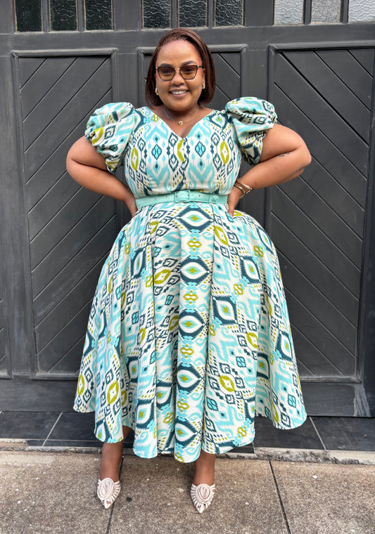 Hlubi dress with belt (please allow 7-10 days for completion of order)