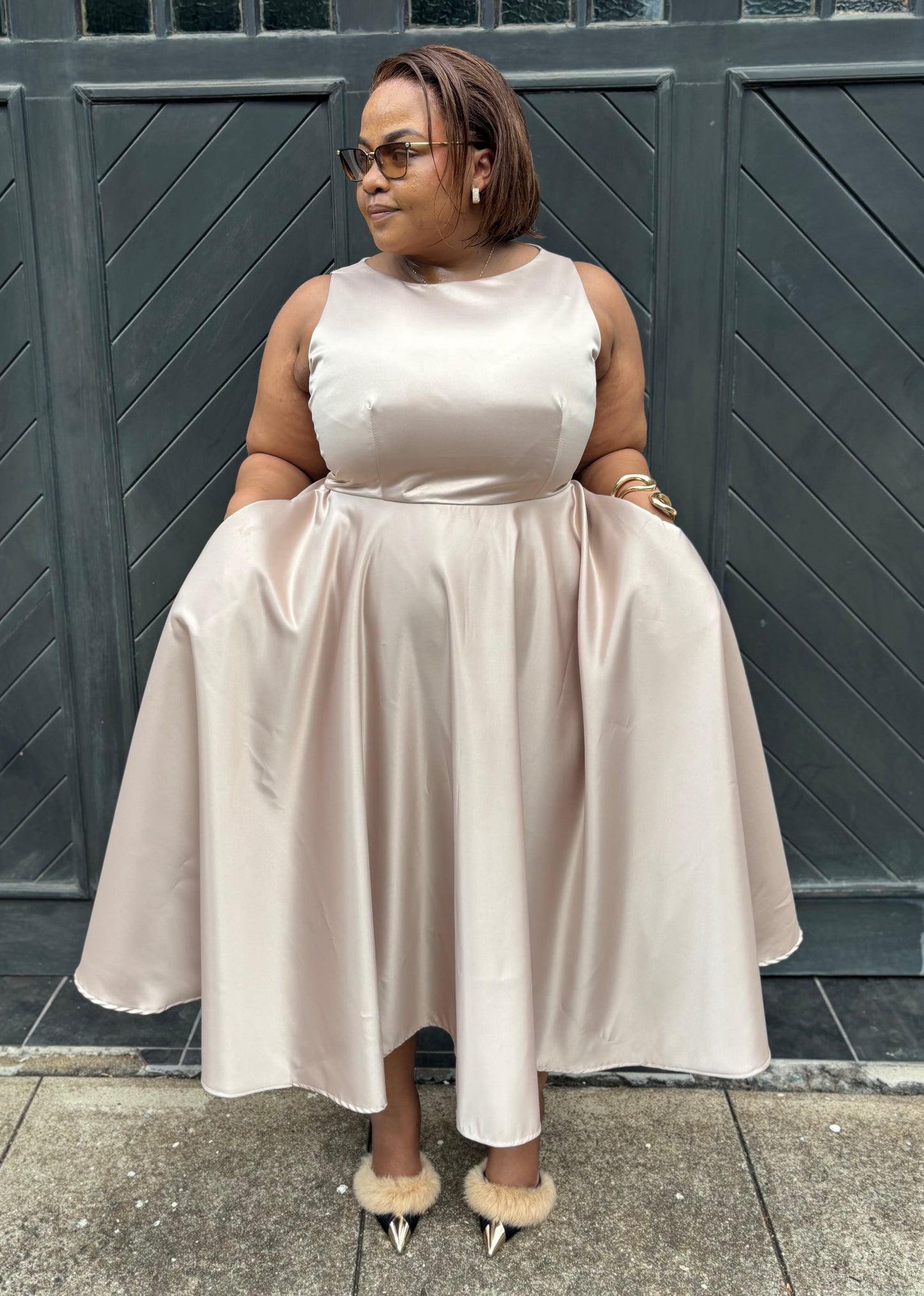 Nude duchess dress (please allow 7-10 days for completion of order)