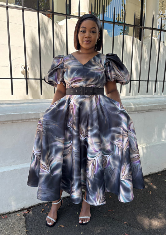 Usanele dress with belt (please allow 7-10 days for completion of order)