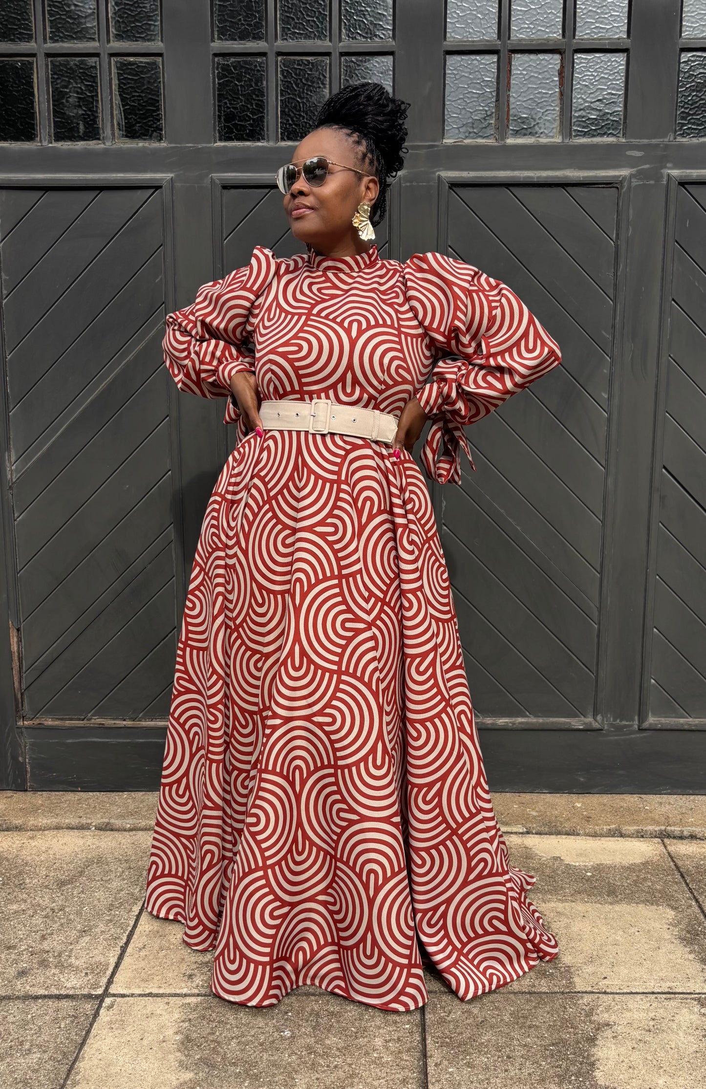 Joanna maxi dress with belt (please allow 7-10 days for completion of order)