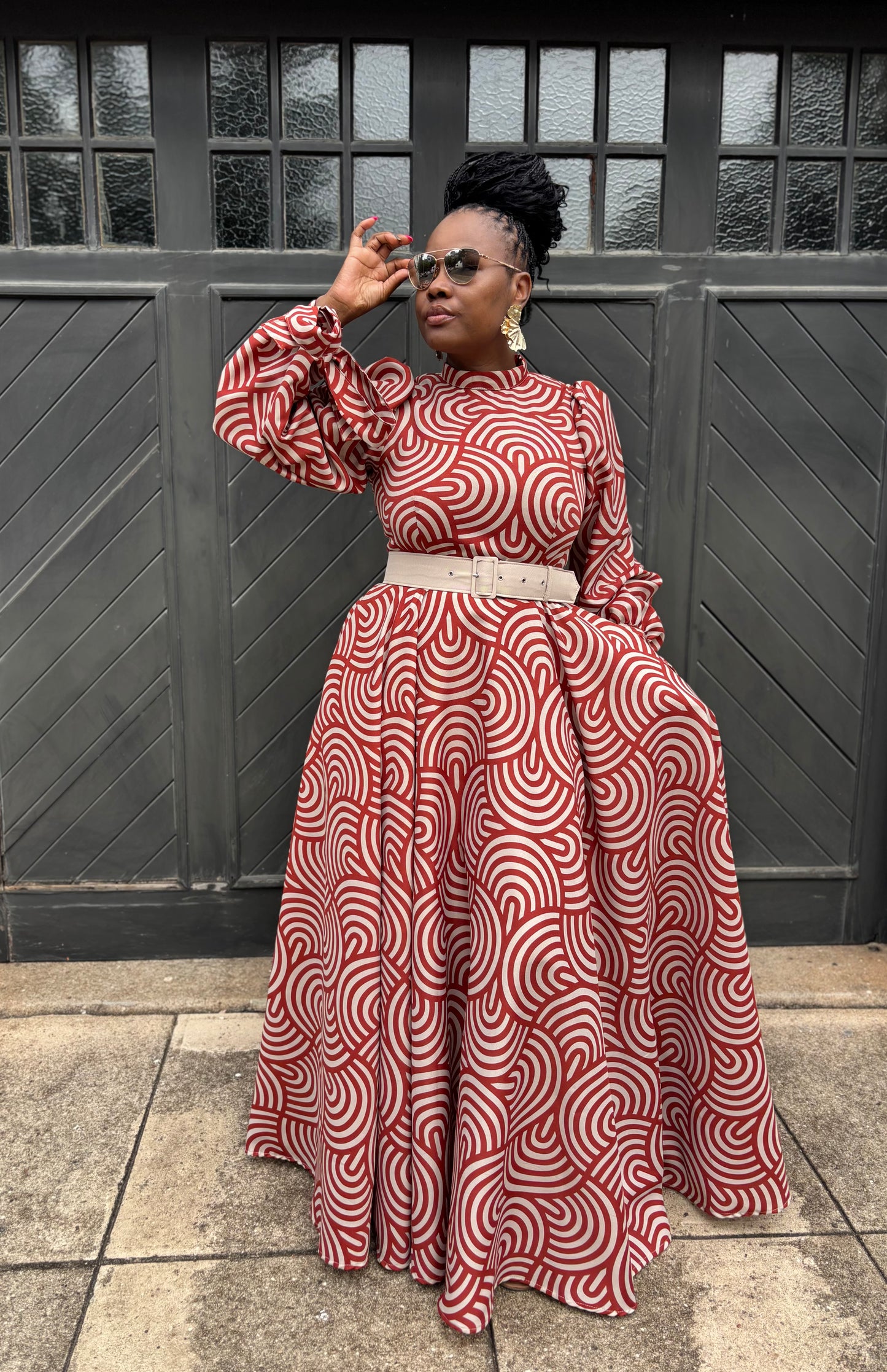 Joanna maxi dress with belt (please allow 7-10 days for completion of order)