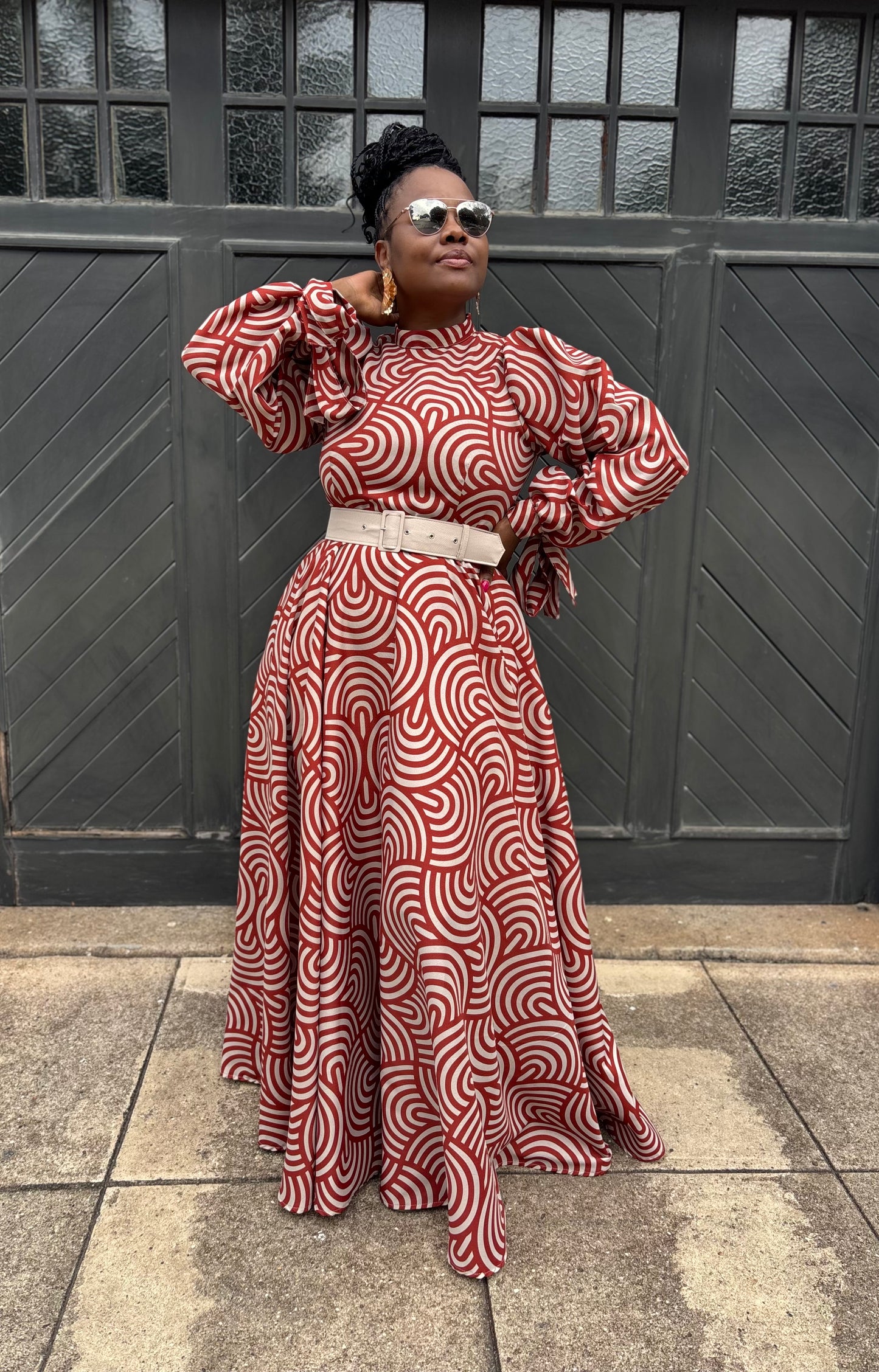 Joanna maxi dress with belt (please allow 7-10 days for completion of order)