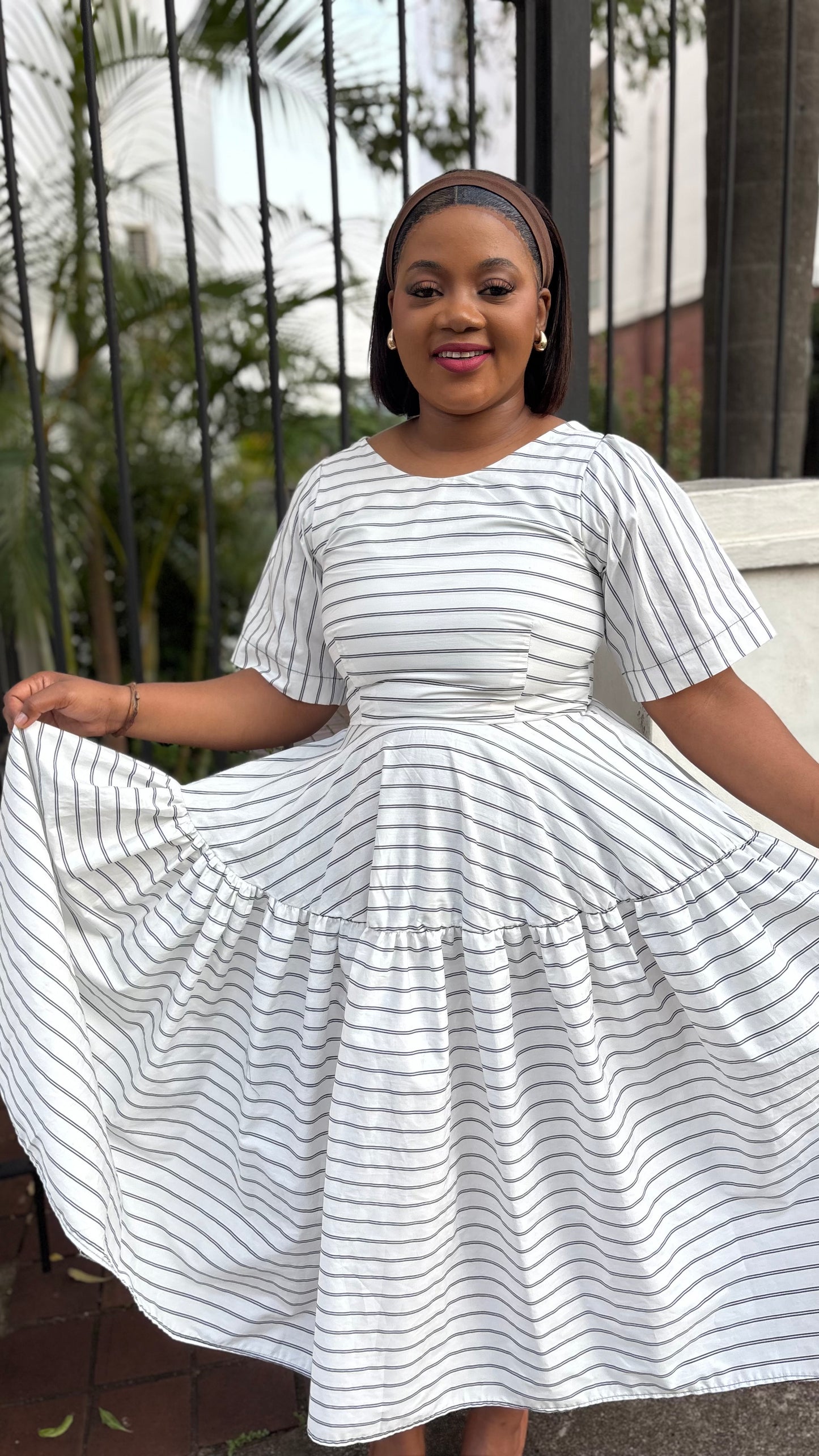 Striped cotton dress (please allow 7-10 days for completion of order)