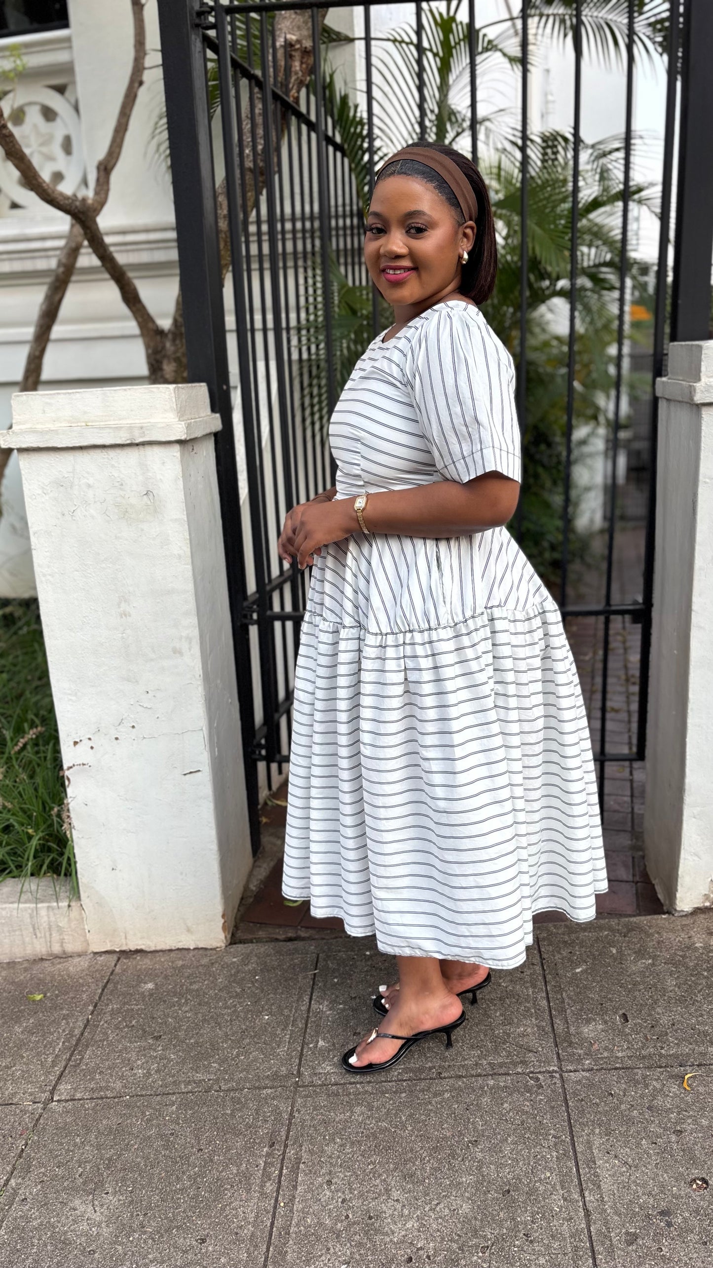 Striped cotton dress (please allow 7-10 days for completion of order)