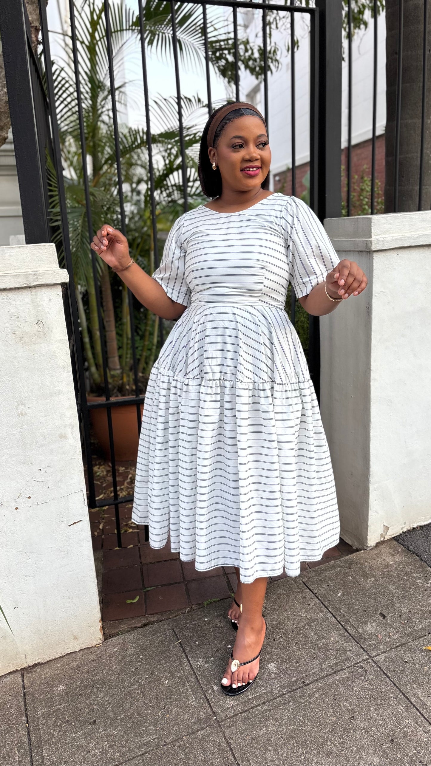 Striped cotton dress (please allow 7-10 days for completion of order)