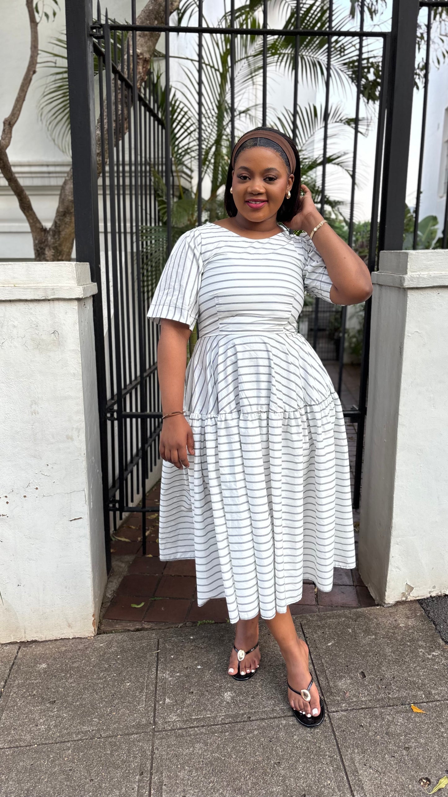 Striped cotton dress (please allow 7-10 days for completion of order)