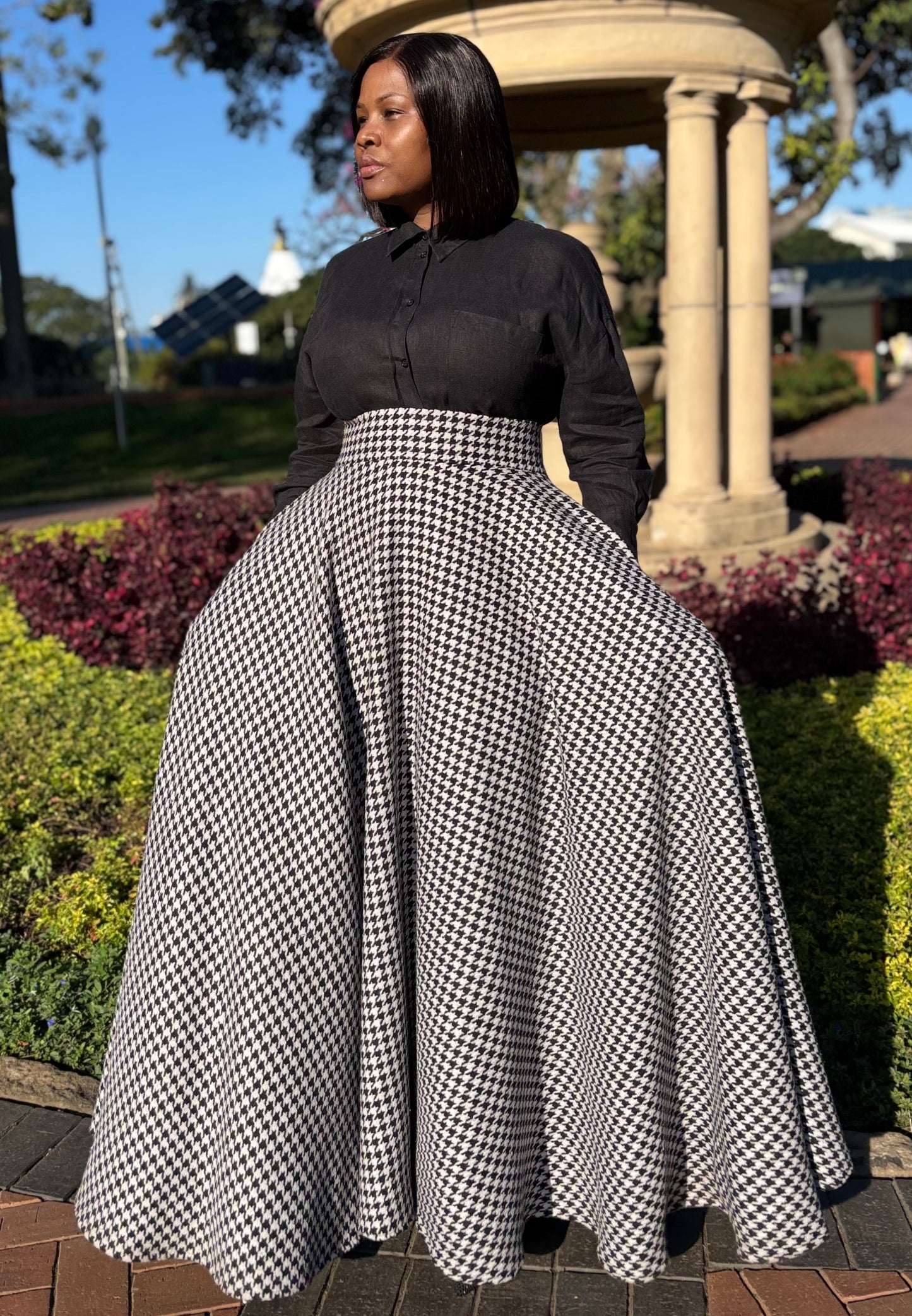 Houndstooth maxi skirt (please allow 7-10 days for completion of order)