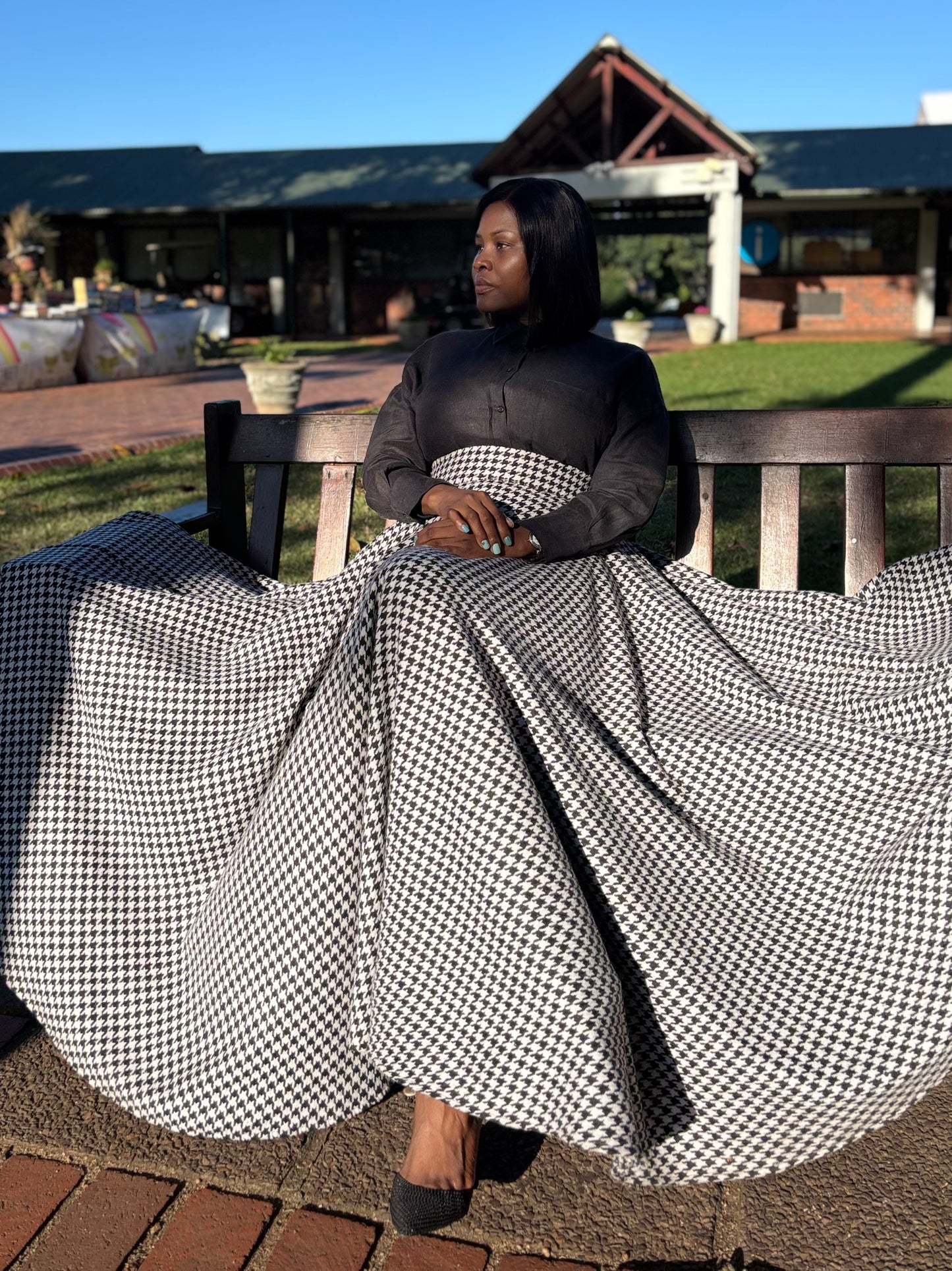 Houndstooth maxi skirt (please allow 7-10 days for completion of order)
