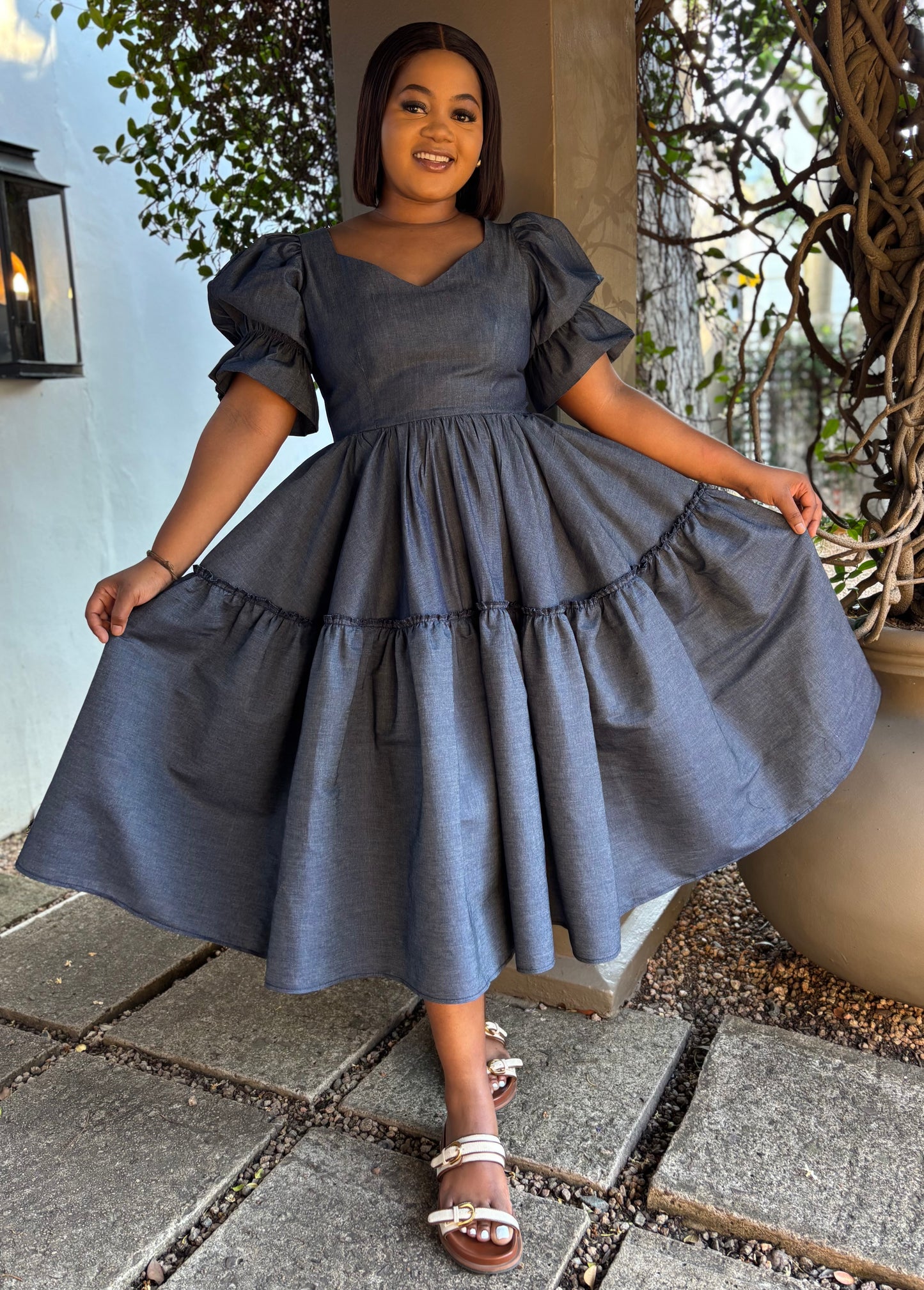 Sduduzo denim dress (please allow 7-10 days for completion of order)