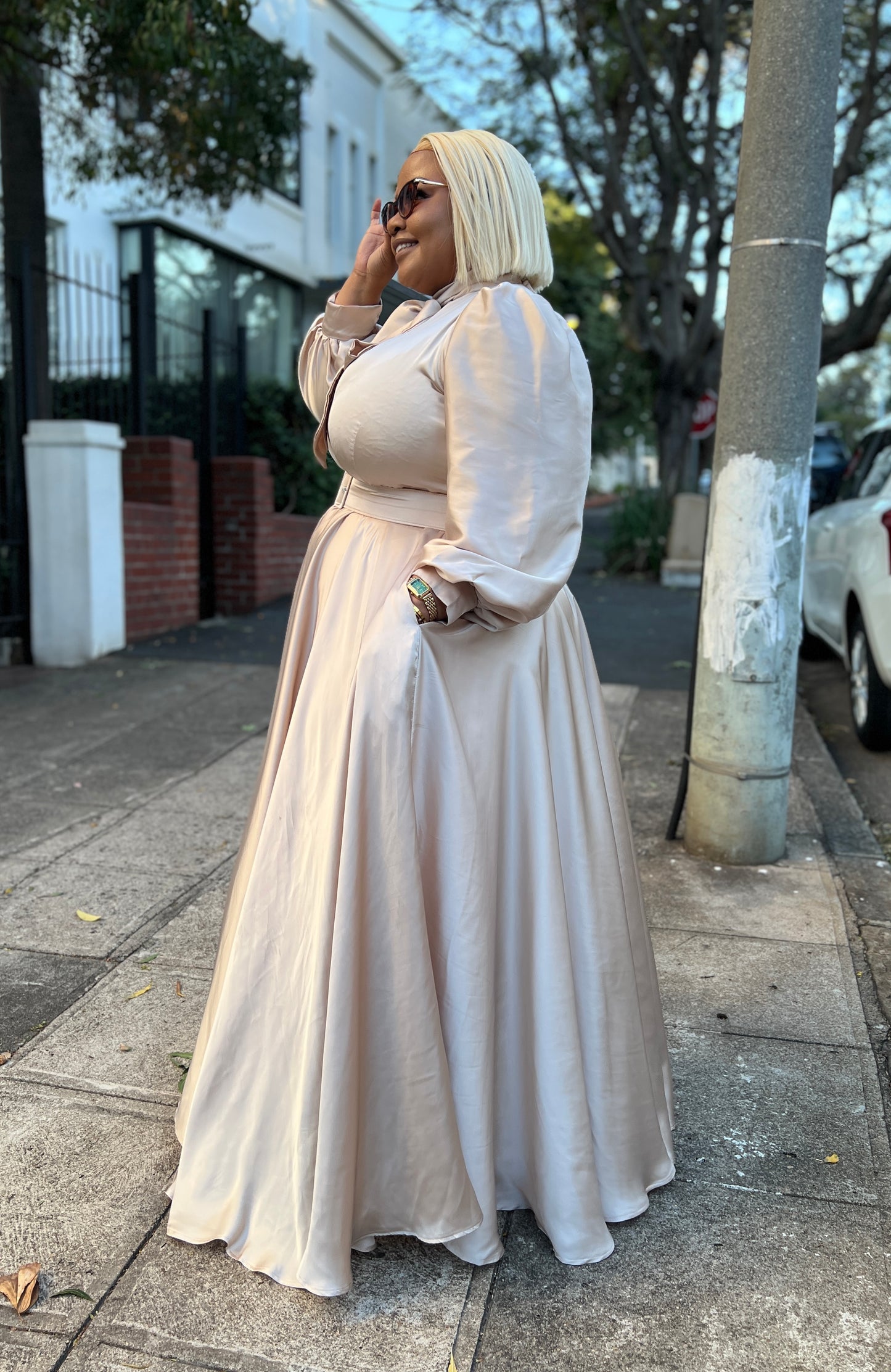 Satin maxi dress